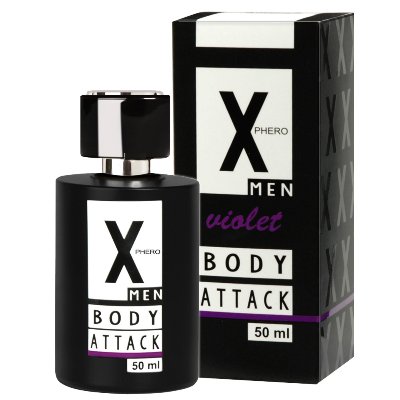 Чоловічі парфуми з феромонами  - Aurora X Phero Men Body Attack Violet, 50 мл