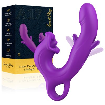 Вібратор - Erospace Sweet Play G-Spot Vibrator With Clitoral Licking & Flapping A17
