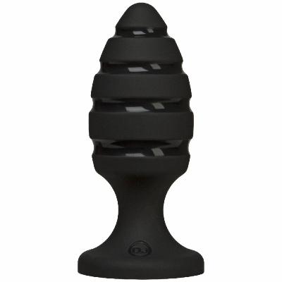 Анальний плаг зі спіральним каналом Doc Johnson Platinum Premium Silicone — The Blast — Black