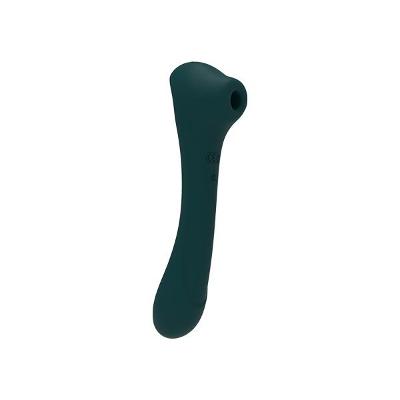 Вібратор та вакуумний кліторальний стимулятор 2-в-1 Alive Quiver Teal оновлена модель