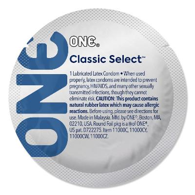 Презерватив ONE Classic Select Contest Collection, 1 шт, гладенький, зі змазкою, дизайнерське паковання