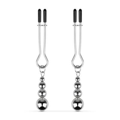 Затискачі для сосків Bedroom Fantasies: Nipple Clamps with Beaded Chain - Silver