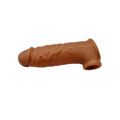 Насадка с двойной петлей для мошонки и члена 165 мм  Brown