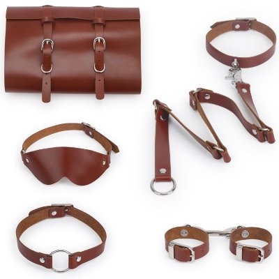 Набор из натуральной кожи  Mr Bondage Brown коричневый