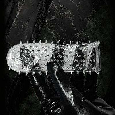 Закрытая насадка на член "Spikes hat", L115 mm, D40 mm