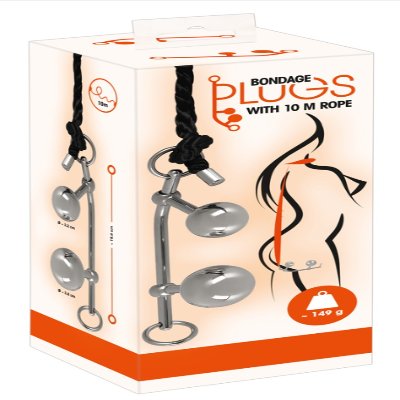 Комплект двойного проникновения Bondage Plugs with 10 m Rope