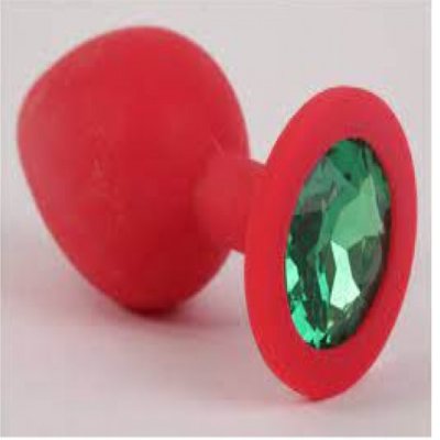 Анальная пробка, Red Silicone, Emerald S
