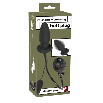 Анальная вибропробка Inflatable Vibrating Butt Plug