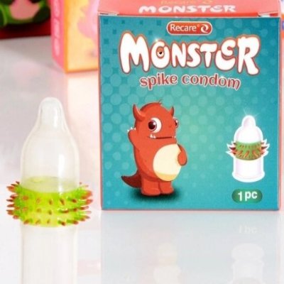 Презерватив Recare MONSTER Green+Red Wink (1шт)