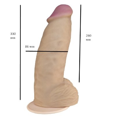 Фаллоимитатор EGZO СУПЕР ГИГАНТ на присоске FS01 ( длина 33 см, диаметр 8,6 см )