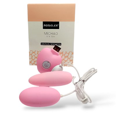 Проводные виброяйца "Rolles", цвет розовый, 10 режимов вибрации