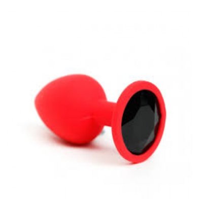 Анальная пробка, Red Silicone, Black Dimond S