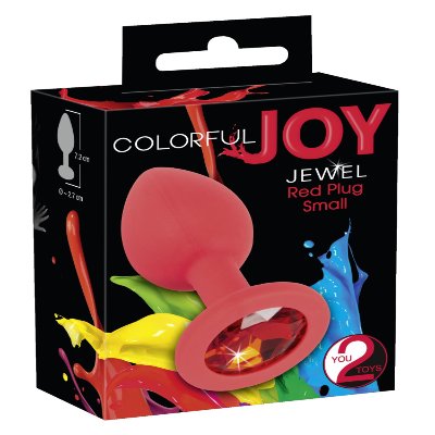 Анальная пробка - Colorful Joy Jewel Red Plug Small