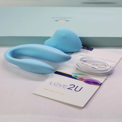 Парный вибратор "Alisa", голубой 8 режимов вибрации, пульт ДК