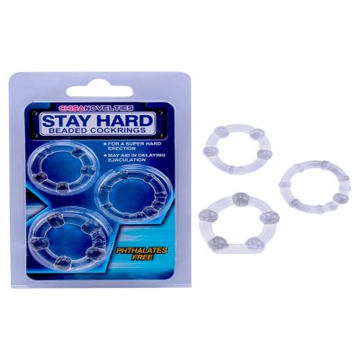 Эрекционные кольца 3шт набор, прозрачные STAY Hard