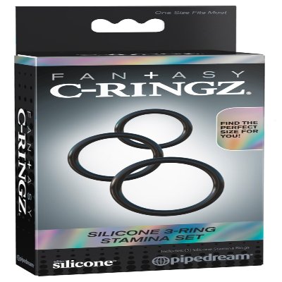 Набор эрекционных колец разного размера Silicone 3-Ring Stamina Set