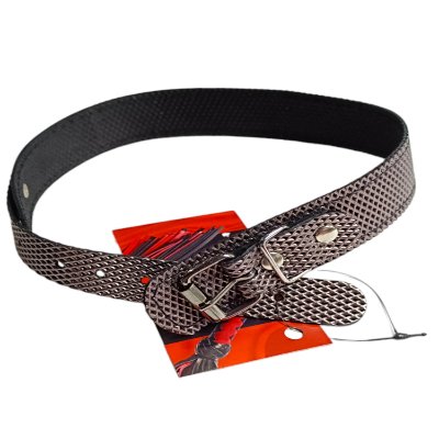 Соблазнительный ошейник из высококачественной натуральной кожи в графитовом цвете