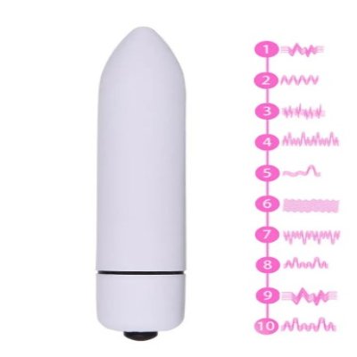 Компактный мини вибратор, ВиброПуля с 10 режимами вибрации белая