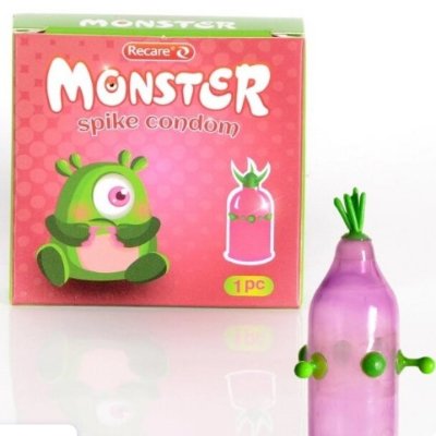 Презерватив Recare MONSTER Green+Pink Wink (1шт)