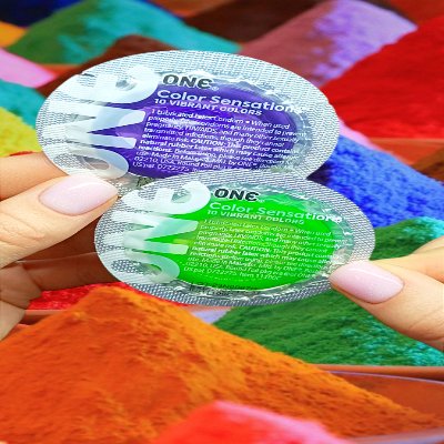 Презервативы ONE Color Sensations (разноцветные)(по 1 шт)(упаковка может отличаться цветом и рисунко