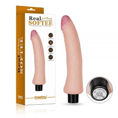 Вибратор с оригинальной формой изгиба 9" Real Softee