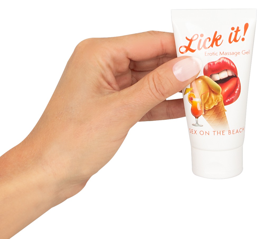 2в1 лубрикант та масажна олія - Lick It! Sex on the Beach, 50 мл