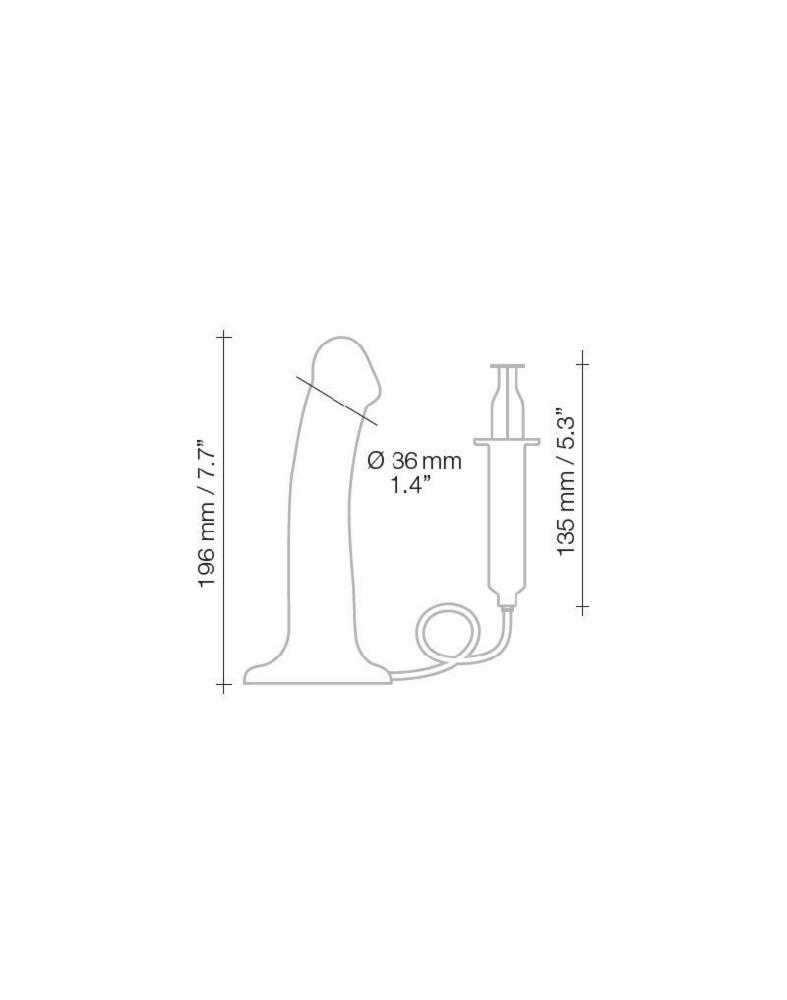 Фалоімітатор, що кінчає Strap-On-Me Dildo Cum Black, діаметр 3,6 см, силікон, насадка для страпону