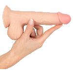 Фалоімітатор - Nature Skin Dildo With Movable Skin, 19 см - мініатюра 7