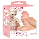 Фалоімітатор - Nature Skin Dildo With Movable Skin, 19 см - мініатюра 1