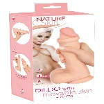 Фалоімітатор - Nature Skin Dildo With Movable Skin, 25 см - мініатюра 1