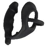 Ерекційне кільце з анальною пробкою - Black Velvets Ring & Vibro Plug - мініатюра 2