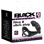 Ерекційне кільце з анальною пробкою - Black Velvets Ring & Vibro Plug - мініатюра 1