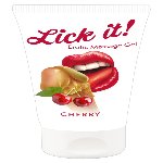 2в1 лубрикант та масажна олія - Lick It! Cherry, 50 мл - мініатюра 1