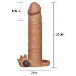 Насадка на член - Pleasure X-Tender Vibrating Penis Sleeve Add 3" Brown - мініатюра 2