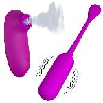 Віброяйце з кліторальним стимулятором - Pretty Love Curupira Multifunctional 2 in 1 Purple - мініатюра 2
