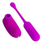 Віброяйце з кліторальним стимулятором - Pretty Love Curupira Multifunctional 2 in 1 Purple - мініатюра 3