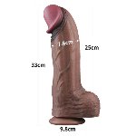 Фалоімітатор - Dual-Layered Silicone Cock 13" Brown - мініатюра 2
