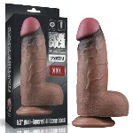 Фалоімітатор - Dual-Layered Silicone Cock XXL 9.5" Brown - мініатюра 1