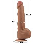 Фалоімітатор - Sliding-Skin Dual Layer Dong 11.5" Brown - мініатюра 3