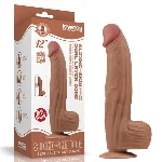 Фалоімітатор - Sliding-Skin Dual Layer Dong 12" Brown - мініатюра 1