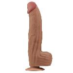 Фалоімітатор - Sliding-Skin Dual Layer Dong 12" Brown - мініатюра 2