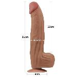 Фалоімітатор - Sliding-Skin Dual Layer Dong 12" Brown - мініатюра 3