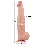 Фалоімітатор - Sliding-Skin Dual Layer Dong 13.5" Flesh - мініатюра 3