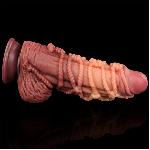 Фалоімітатор - Dual-Layered Silicone Cock With Rope 9.5" Flesh #1 - мініатюра 2