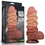 Фалоімітатор - Dual-Layered Silicone Cock With Rope 9.5" Flesh #2 - мініатюра 1