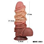 Фалоімітатор - Dual-Layered Silicone Cock With Rope 9.5" Flesh #2 - мініатюра 3