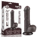 Фалоімітатор - Sliding-Skin Dual Layer Dong 7" Black - мініатюра 1