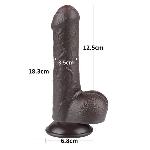 Фалоімітатор - Sliding-Skin Dual Layer Dong 7" Black - мініатюра 3