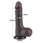 Фалоімітатор - Sliding-Skin Dual Layer Dong 7.5" Black #3 - мініатюра 3