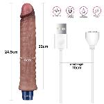 Вібратор - Real Softee Rechargeable Silicone Vibrating Dildo 9.5" - мініатюра 3